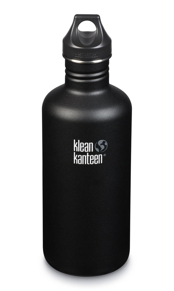 Klean Kanteen Classic Edelstahl Trinkflasche 1182ml Loop Cap schwarz Auslaufmodell