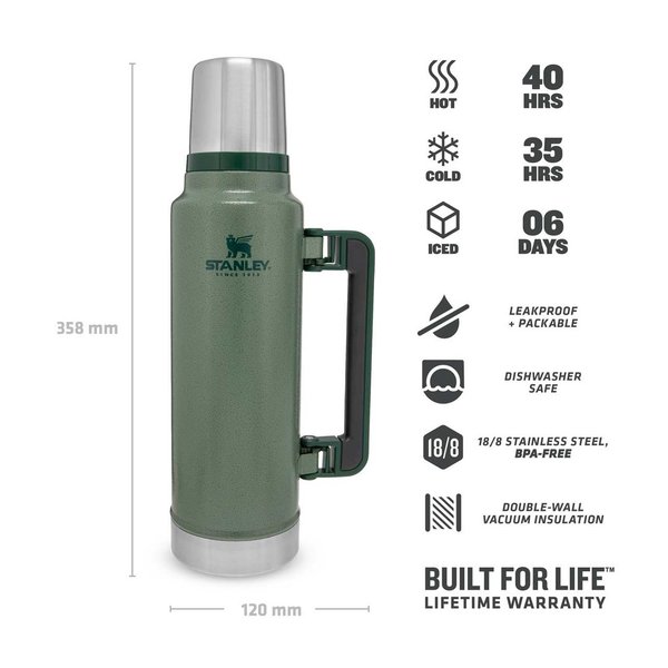 Stanley Thermoflasche Klassik Bottle mit Griff 1400ml grün